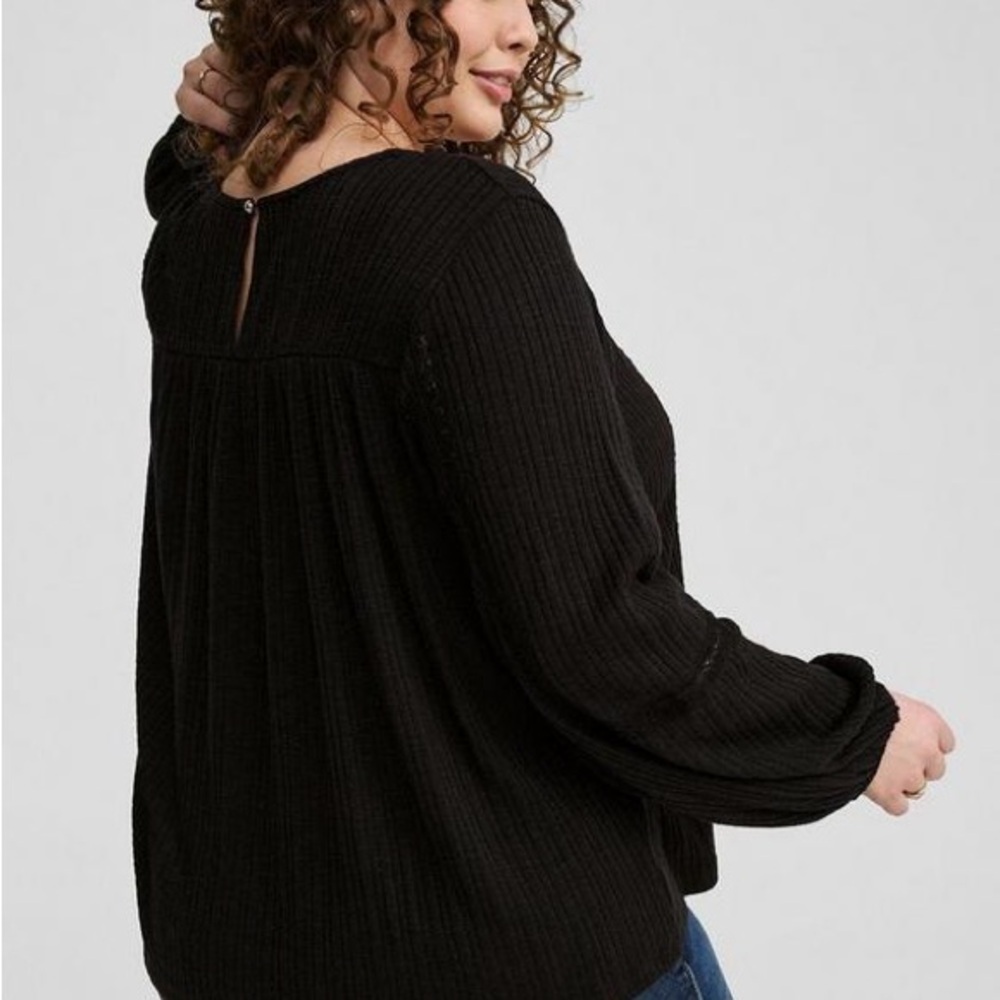 Torrid Black Ribbed Crew Neck Sweater NWT - Picture 5 of 5